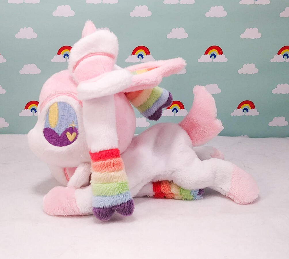 Rainbow Sylveon beanie baby (2018) Beanie baby style sylveon plush with rainbow accents